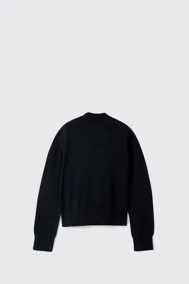 Women Melange Knit Sweater Black Melange Knit Sweater Camper Knit