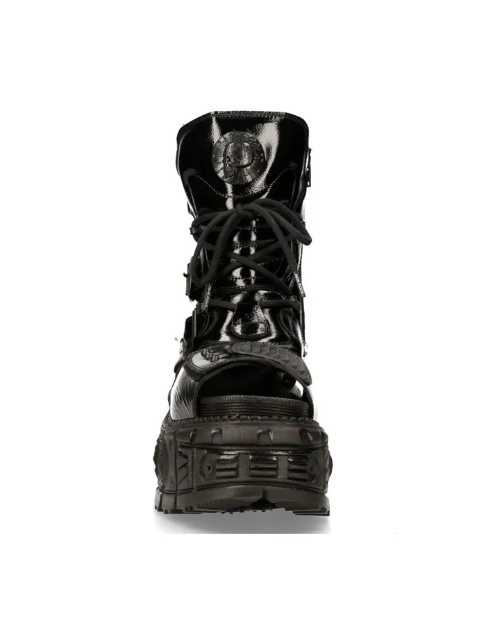 WomenMen Boot Black Tank MBios107S5 New Rock Platform