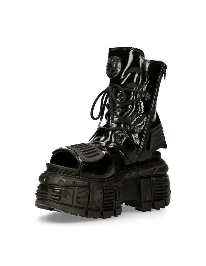 WomenMen Boot Black Tank MBios107S5 New Rock Platform