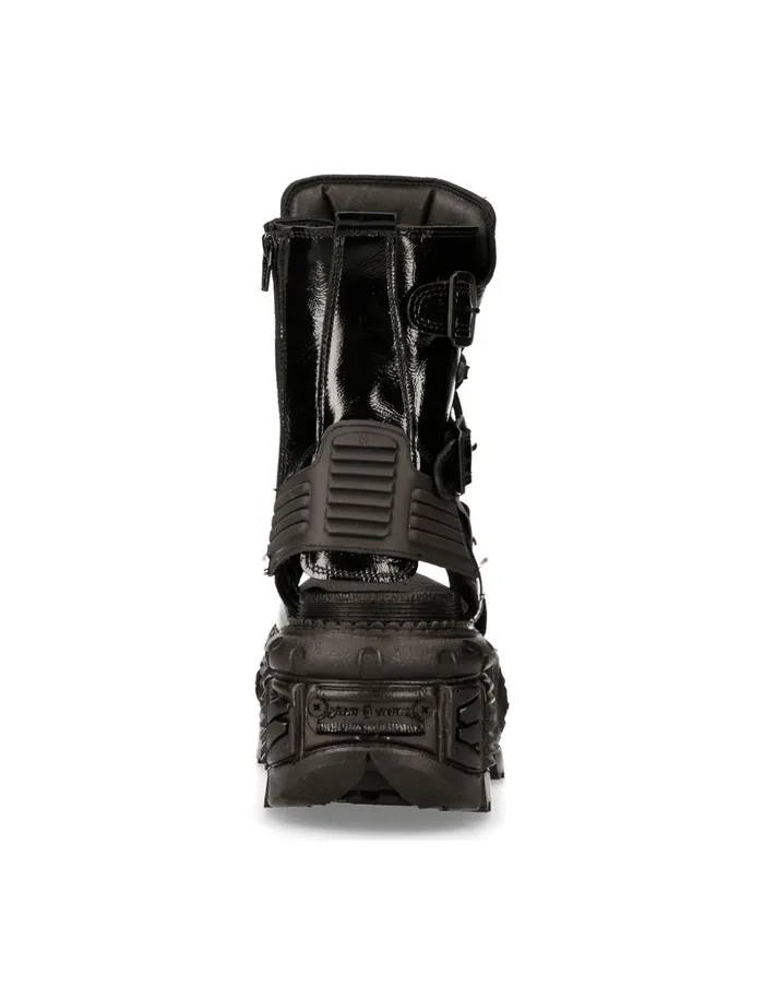 WomenMen Boot Black Tank MBios107S5 New Rock Platform