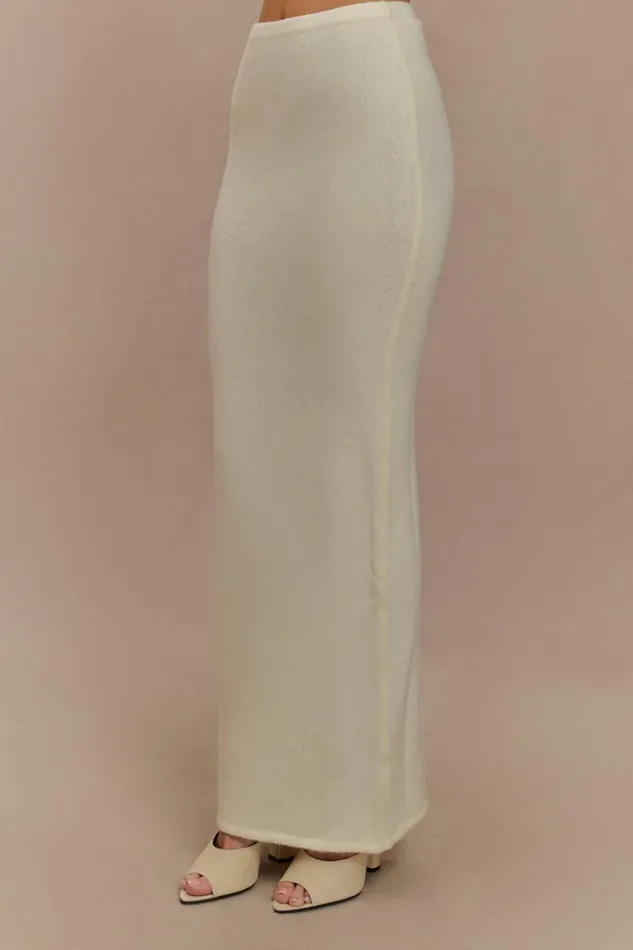 Women Meshki Bottoms Elise Knit Maxi Skirt 8211 Ivory Marle