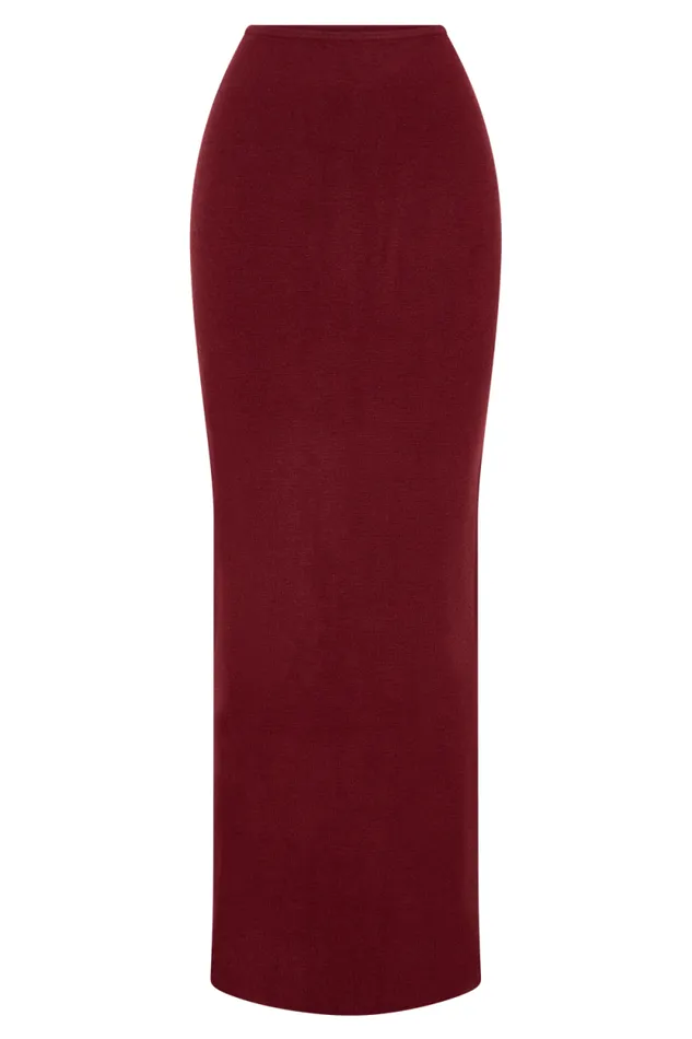 Women Meshki Bottoms Kyle Knit Maxi Skirt 8211 Cherry Red