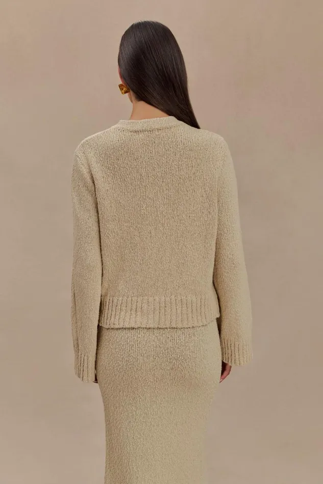 Women Meshki Bottoms Moira Oversized Boucle Cardigan 8211 Wheat