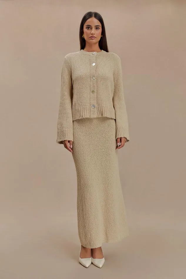 Women Meshki Bottoms Moira Oversized Boucle Cardigan 8211 Wheat