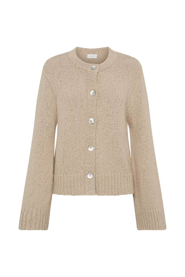 Women Meshki Bottoms Moira Oversized Boucle Cardigan 8211 Wheat