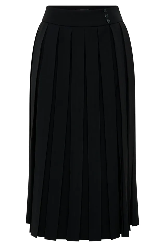 Women Meshki Bottoms Sunny Pleated Midi Skirt 8211 Black