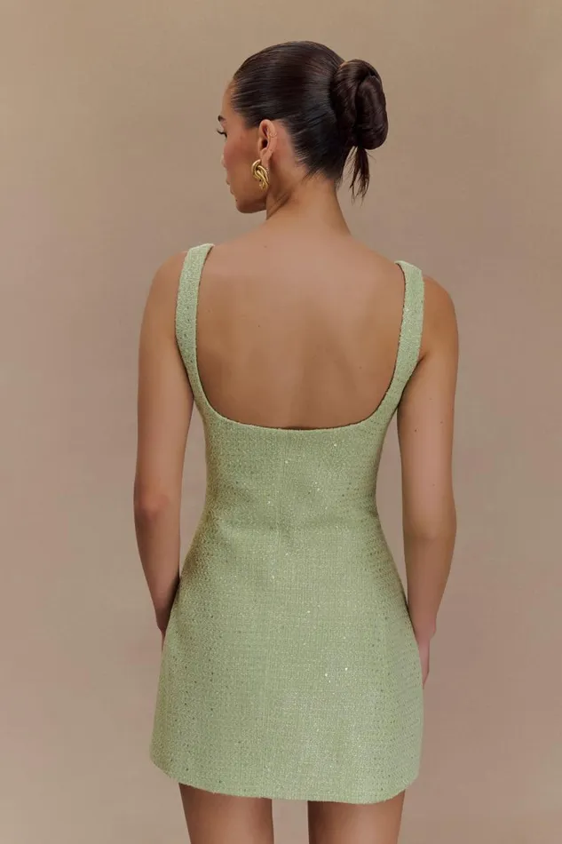 Women Meshki Dresses Beth Tweed Mini Dress 8211 Pastel Green