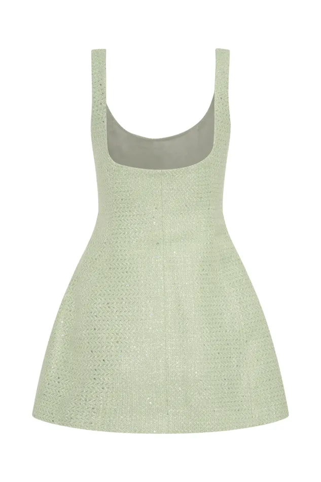 Women Meshki Dresses Beth Tweed Mini Dress 8211 Pastel Green