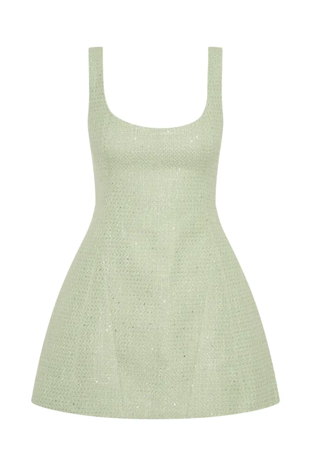 Women Meshki Dresses Beth Tweed Mini Dress 8211 Pastel Green
