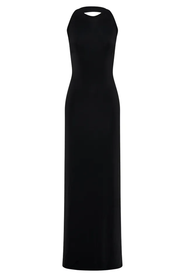 Women Meshki Dresses Louise Slinky Backless Maxi Dress 8211 Black