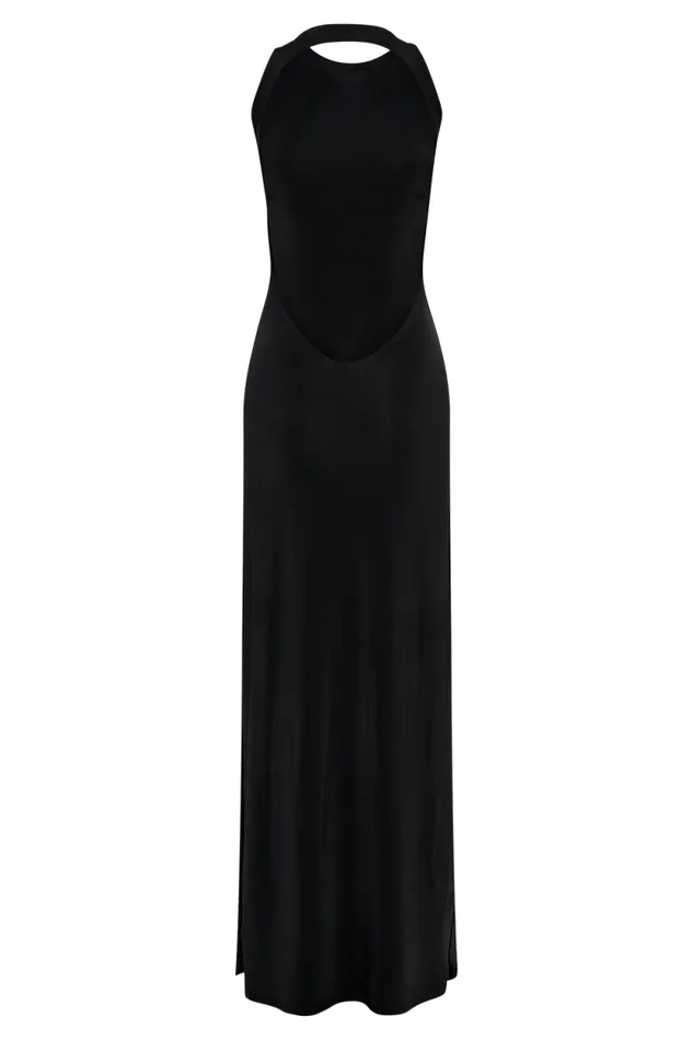 Women Meshki Dresses Louise Slinky Backless Maxi Dress 8211 Black