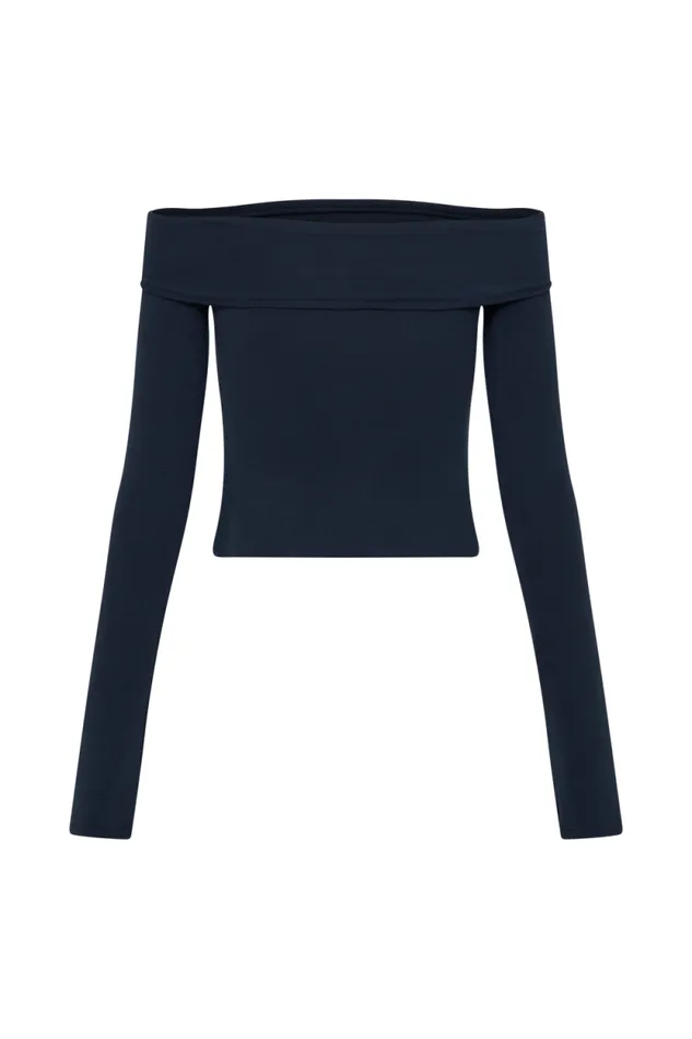 Women Meshki Tops Briah Cut Out Modal Long Sleeve Top 8211 Dark Navy