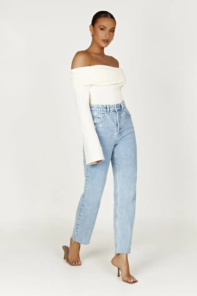 Women Meshki Tops Marlisa Off Shoulder Twist Top 8211 Ivory