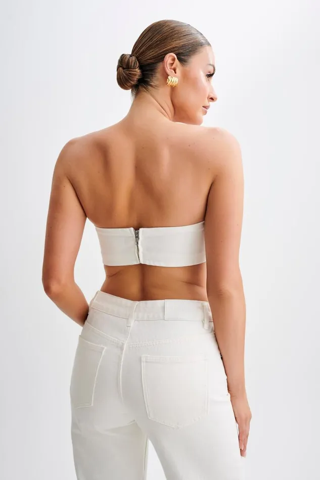Women Meshki Two Piece Sets Samantha Rose Denim Bandeau 8211 White