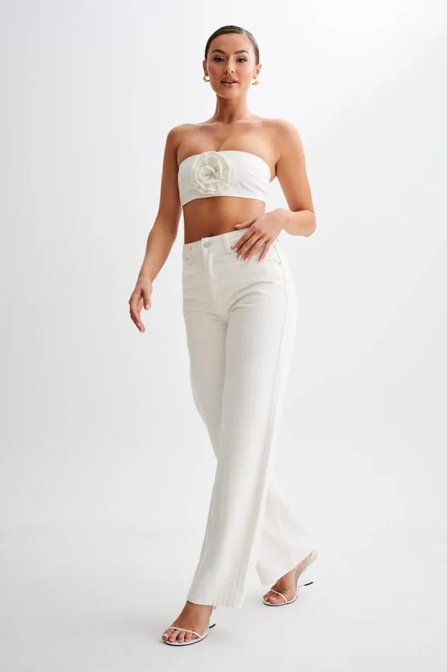Women Meshki Two Piece Sets Samantha Rose Denim Bandeau 8211 White