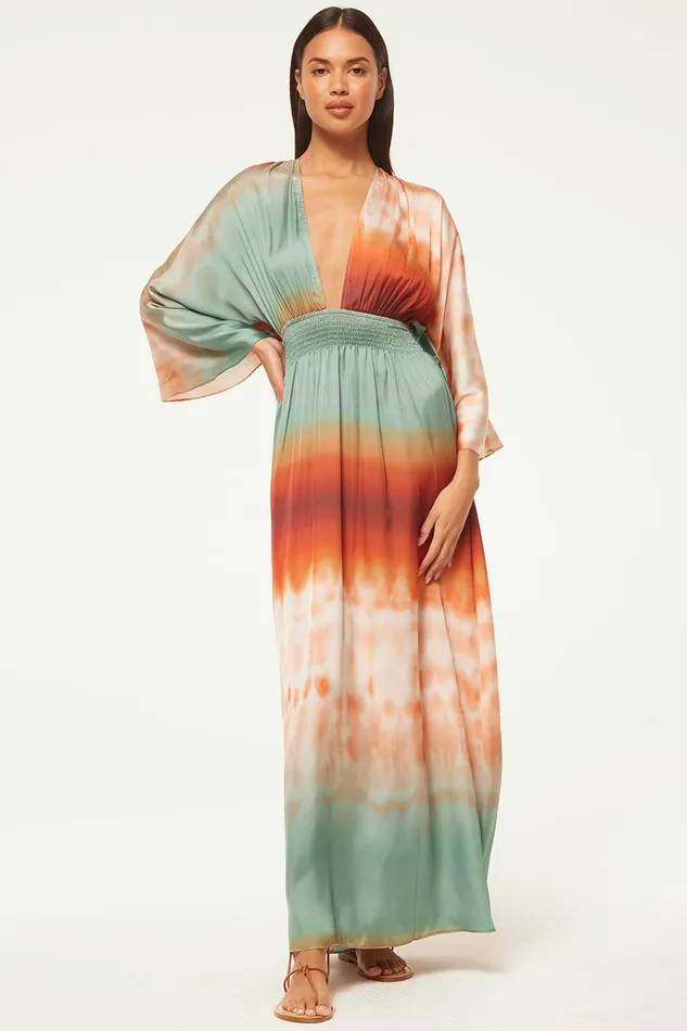 Women MISA Los Angeles Dresses BARDOT DRESS Carnelian Ombre