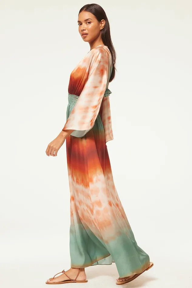 Women MISA Los Angeles Dresses BARDOT DRESS Carnelian Ombre