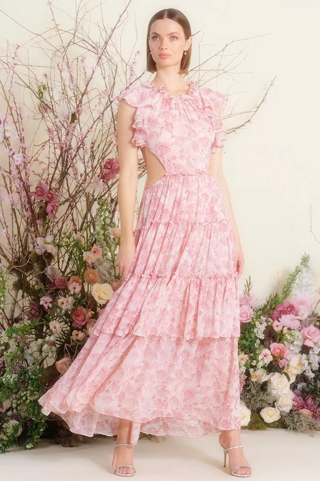 Women MISA Los Angeles Exclusives LANA DRESS Pink Verdana
