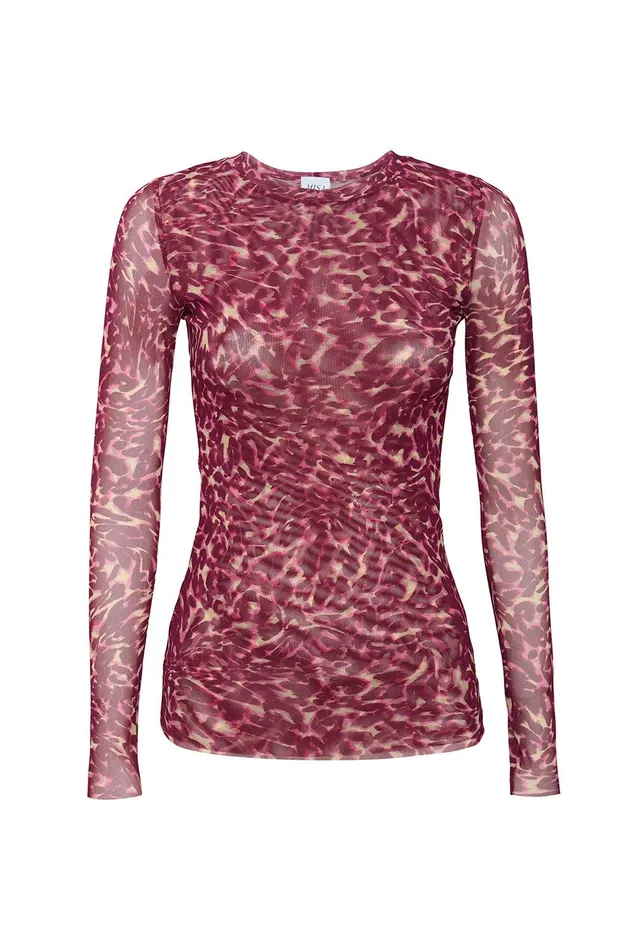 Women MISA Los Angeles Jersey and Mesh LULA TOP Fauna Abstract Mesh