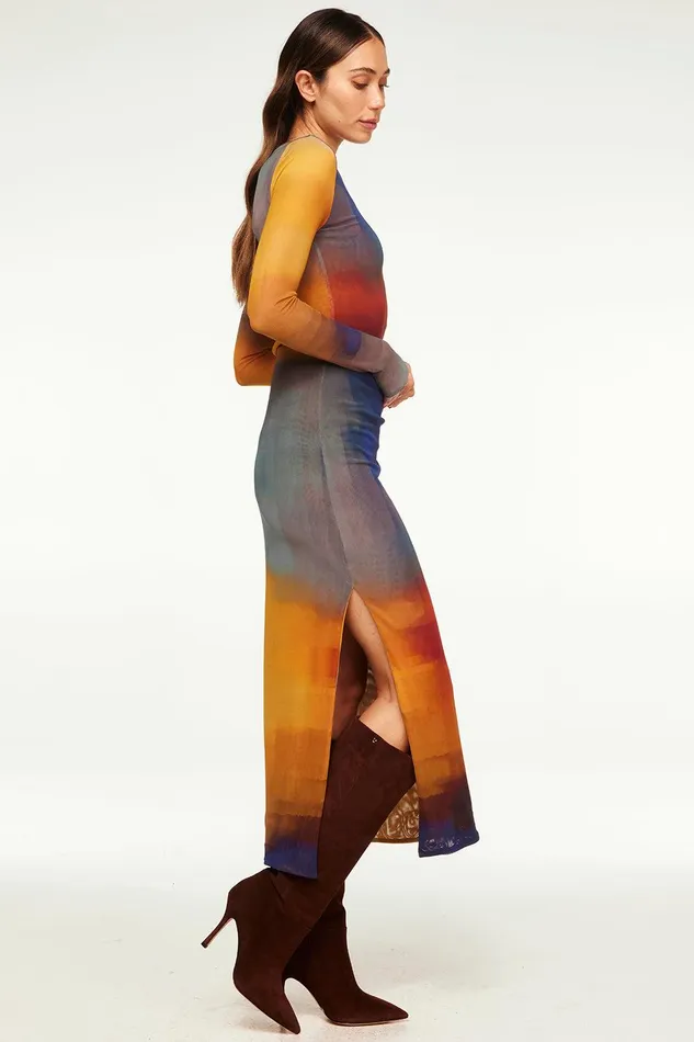 Women MISA Los Angeles Matching Sets AISHA SKIRT Digital Ombre