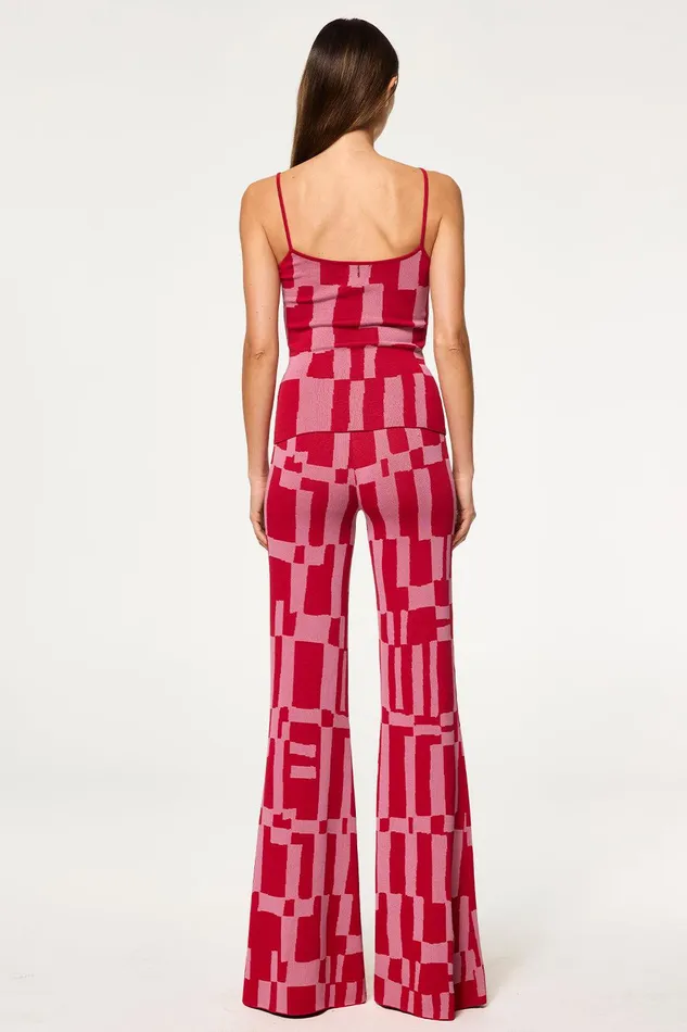 Women MISA Los Angeles Matching Sets UNA TOP Pink and Red