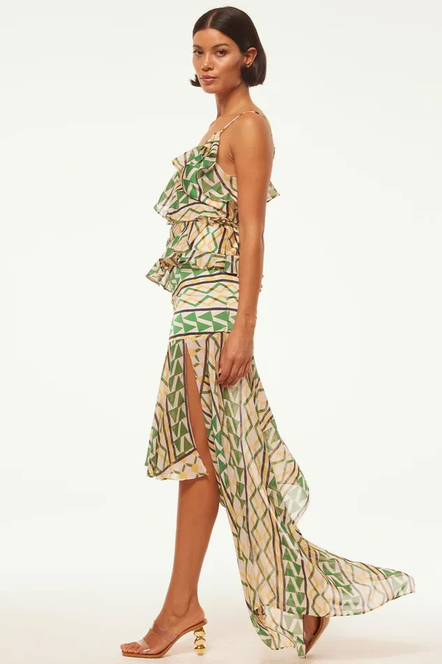 Women MISA Los Angeles Matching Sets VALLEA SKIRT Limoncello Geo Mix