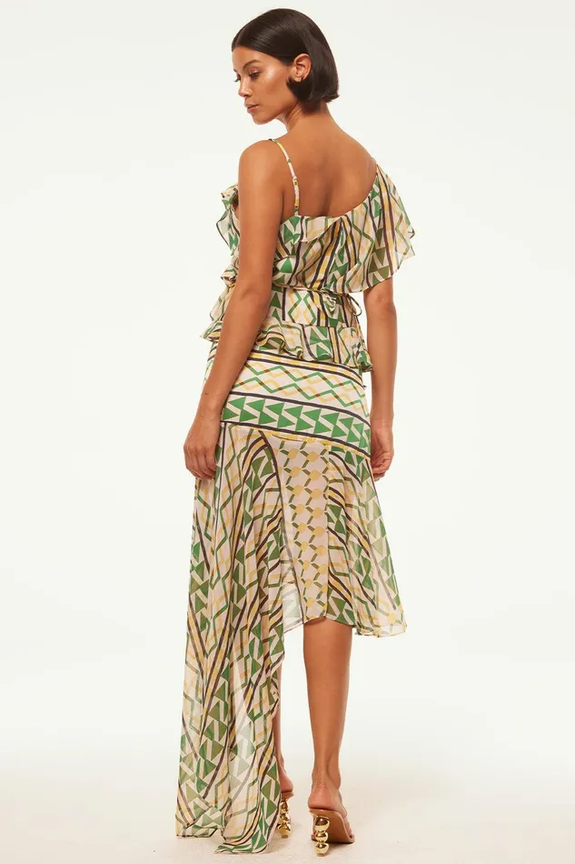 Women MISA Los Angeles Matching Sets VALLEA SKIRT Limoncello Geo Mix