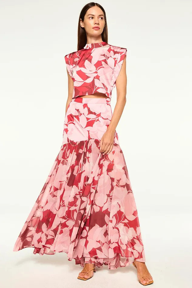 Women MISA Los Angeles Matching Sets YARA SKIRT Flora Rosada Mix