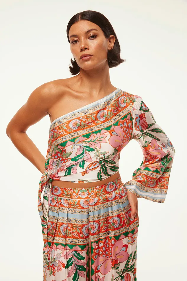 Women MISA Los Angeles Tops KASPIA TOP Casablanca Border Mix