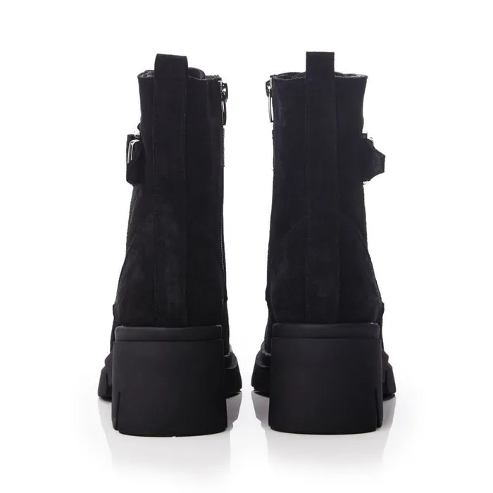 Women Moda In Pelle Chunky Boots Shoon Sh Arta Black Suede