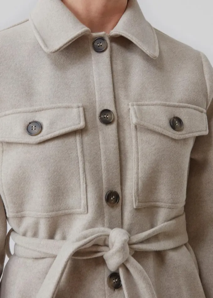 Women Modstrm Coats and Jackets OliviaMD Coatigan Beige Melange Women Modstrm Coats and Jackets OliviaMD Coatigan Beige Melange