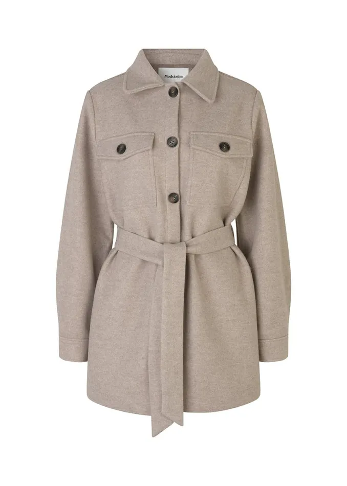 Women Modstrm Coats and Jackets OliviaMD Coatigan Beige Melange Women Modstrm Coats and Jackets OliviaMD Coatigan Beige Melange