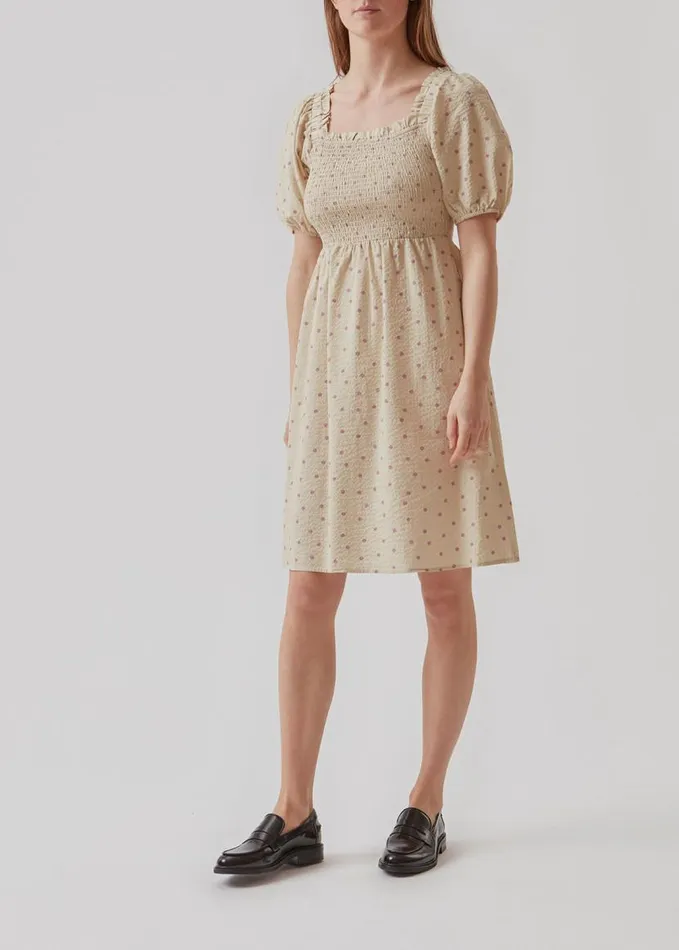 Women Modstrm Dresses ReeceMD Print Dress Off White Polka Dot