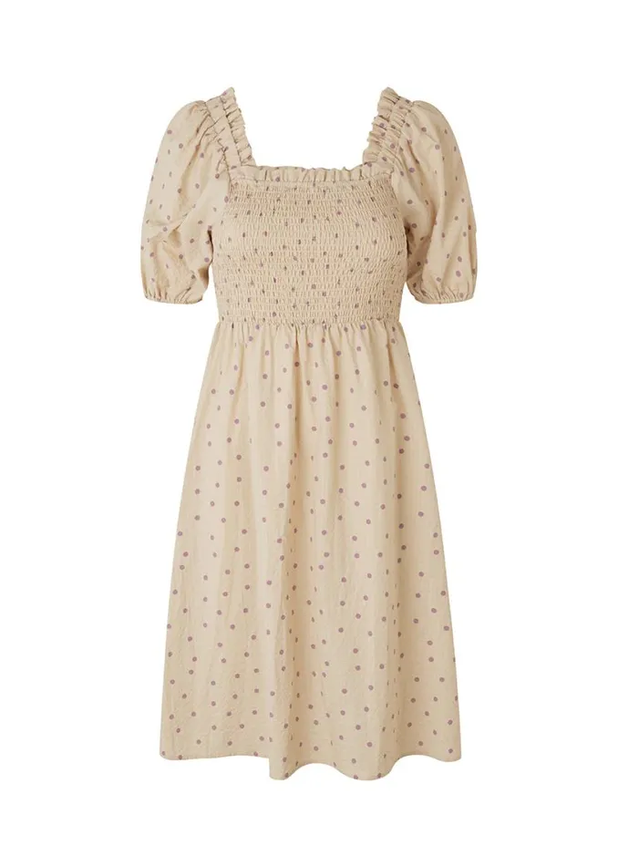 Women Modstrm Dresses ReeceMD Print Dress Off White Polka Dot