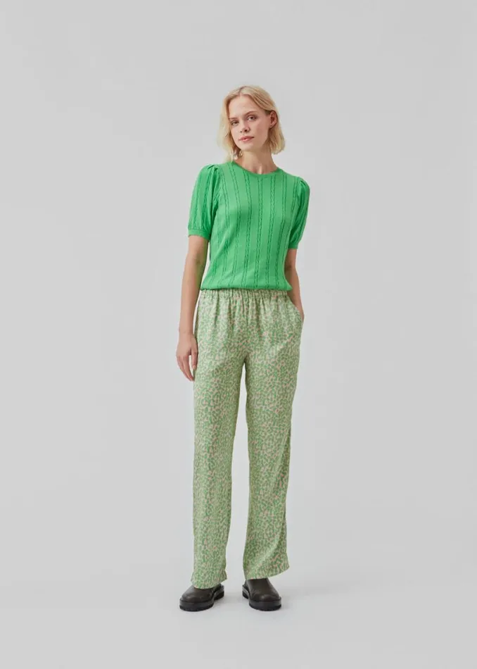 Women Modstrm Pants and Leggings ClarkeMD Print Pants Classic Green Smiley Women Modstrm Pants and Leggings ClarkeMD Print Pants Classic Green Smiley