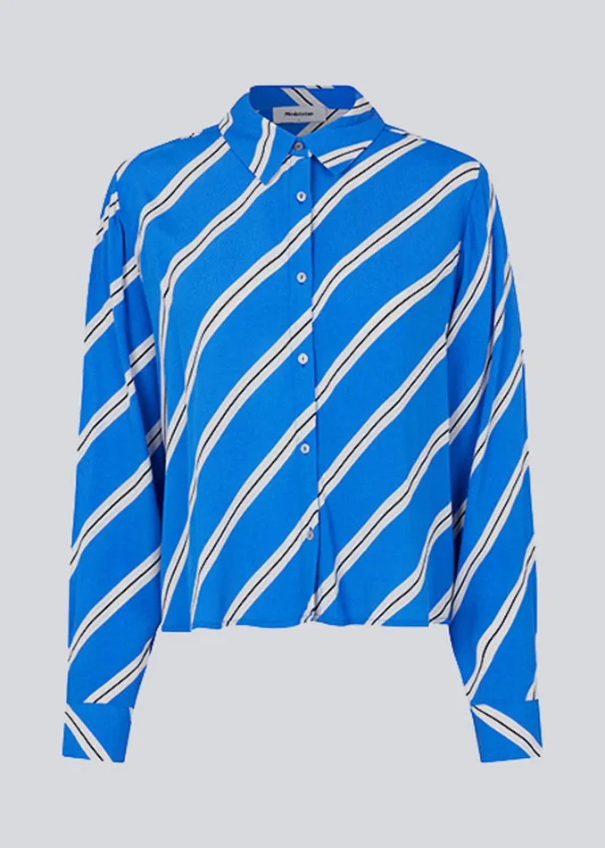 Women Modstrm Shirts CenniMD Print Shirt Azure Stripe Women Modstrm Shirts CenniMD Print Shirt Azure Stripe