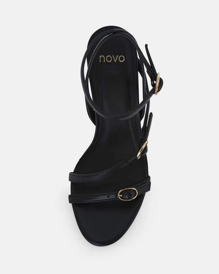 Women NOVO Shoes NOLAN BLACK Open Toe Heels Party