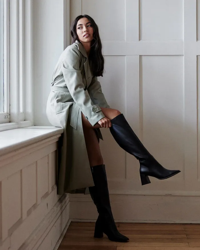 Women NOVO Shoes ORVA BLACK Knee High Boots