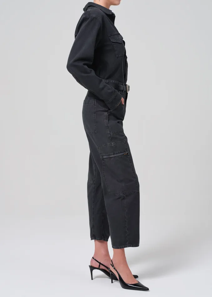 Women Pants Citizens Of Humanity Marcelle Low Slung Easy Cargo In Washed Black