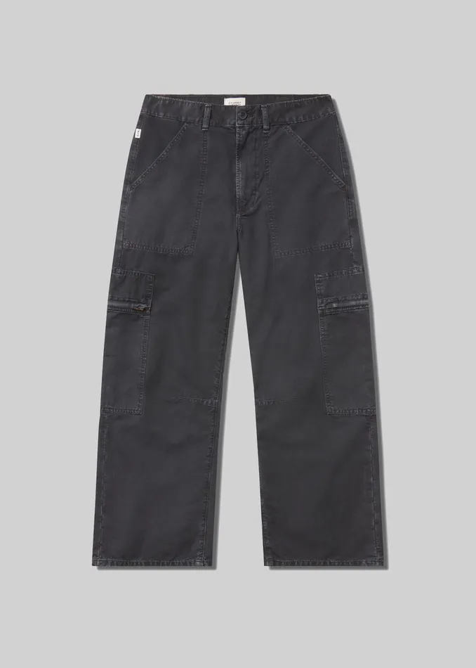 Women Pants Citizens Of Humanity Marcelle Low Slung Easy Cargo In Washed Black