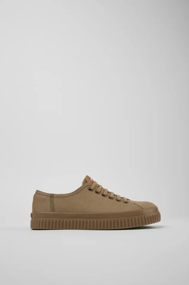 Women Peu Roda Brown Textile Shoes Camper Sneakers