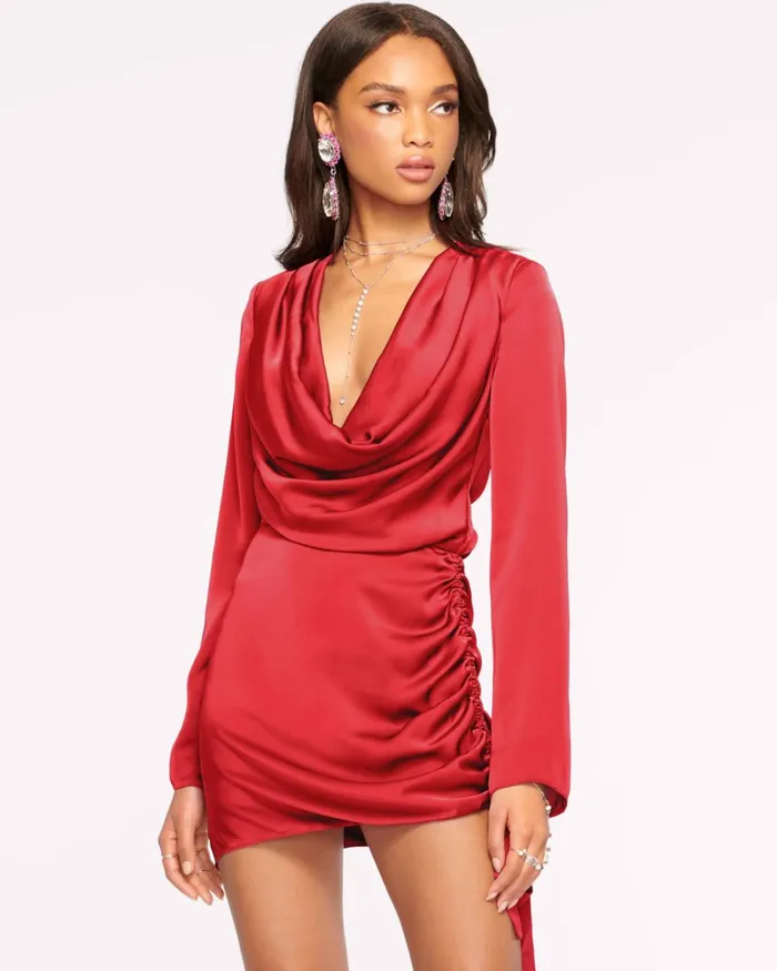 Women Reeta Ruched Mini Dress Black Ramy Brook Dresses