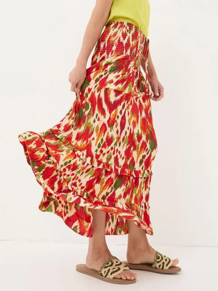 Women Skirts Fat Face Tegan Orange Paradise Ikat Maxi Skirt