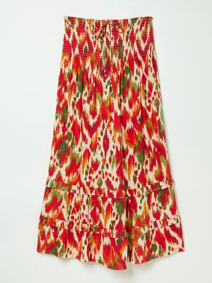 Women Skirts Fat Face Tegan Orange Paradise Ikat Maxi Skirt