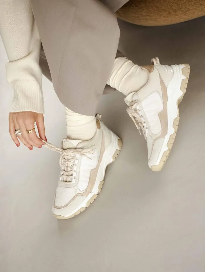 Women Sneakers Bobbies Kiwa White and Papyrus