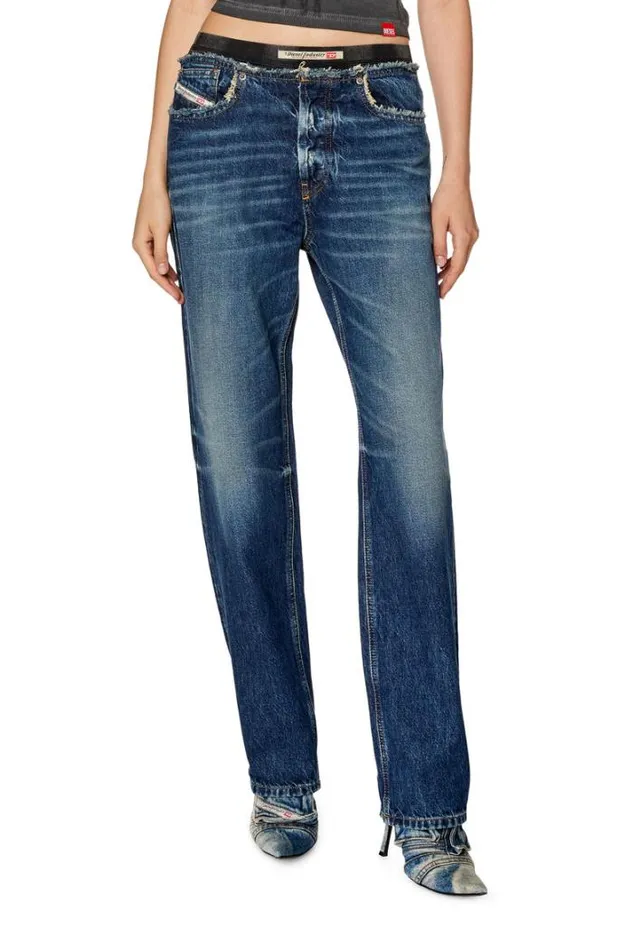 Women Straight Jeans DArk 09g92 Dark Blue Diesel Straight