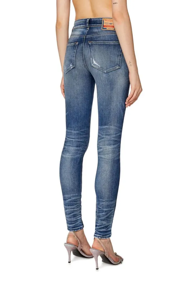 Women Super Skinny Jeans 2017 Slandy 09g14 Medium Blue Diesel Super Skinny