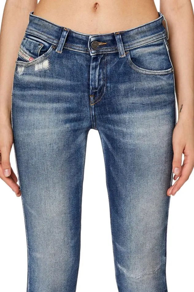 Women Super Skinny Jeans 2017 Slandy 09g14 Medium Blue Diesel Super Skinny