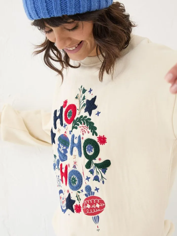 Women Sweatshirts and Hoodies Fat Face Ivory Christmas Graphic Crew Sweat Top Women Sweatshirts and Hoodies Fat Face Ivory Christmas Graphic Crew Sweat Top