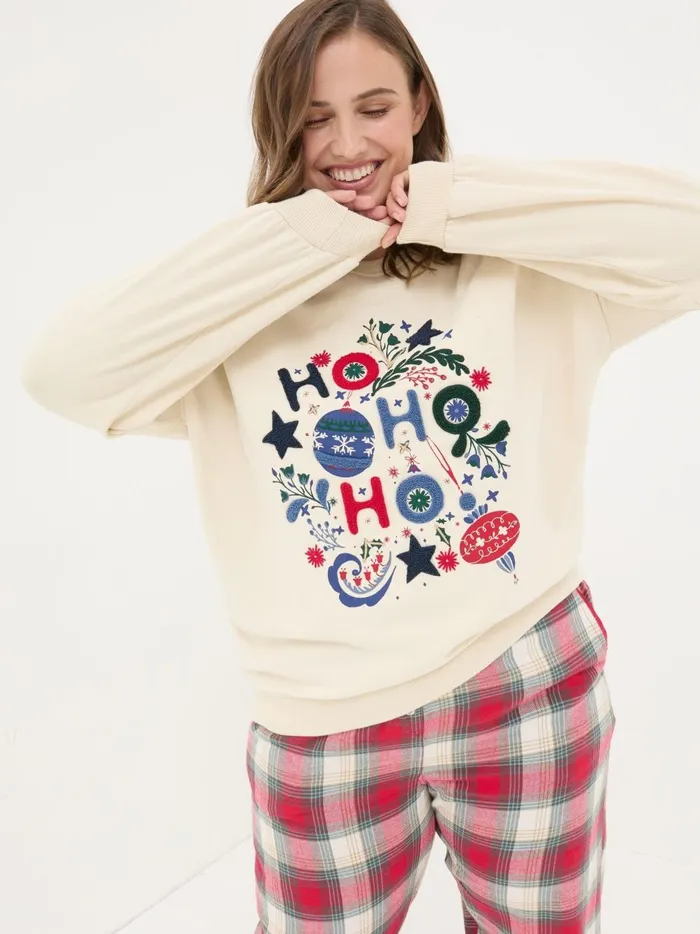 Women Sweatshirts and Hoodies Fat Face Ivory Christmas Graphic Crew Sweat Top Women Sweatshirts and Hoodies Fat Face Ivory Christmas Graphic Crew Sweat Top